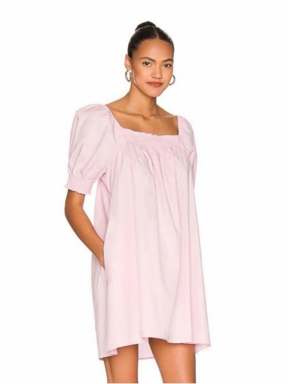 Show Me Your MuMu Light Pink Puff-Sleeve Mini Dress